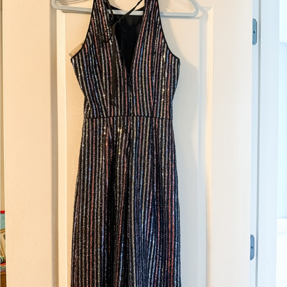 Maeve Black and Silver Striped Jumpsuit - Picture 4 of 4
